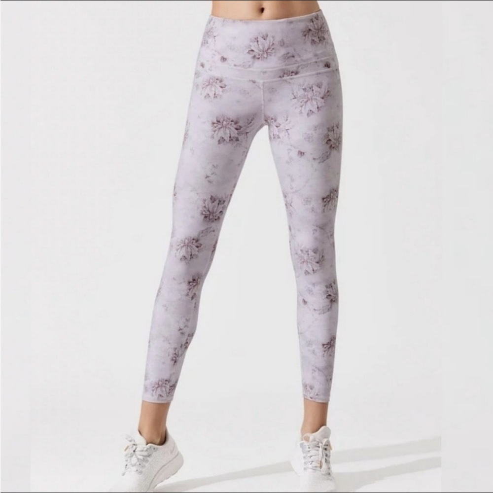 Varley Lotux Pink Floral High Waisted Leggings